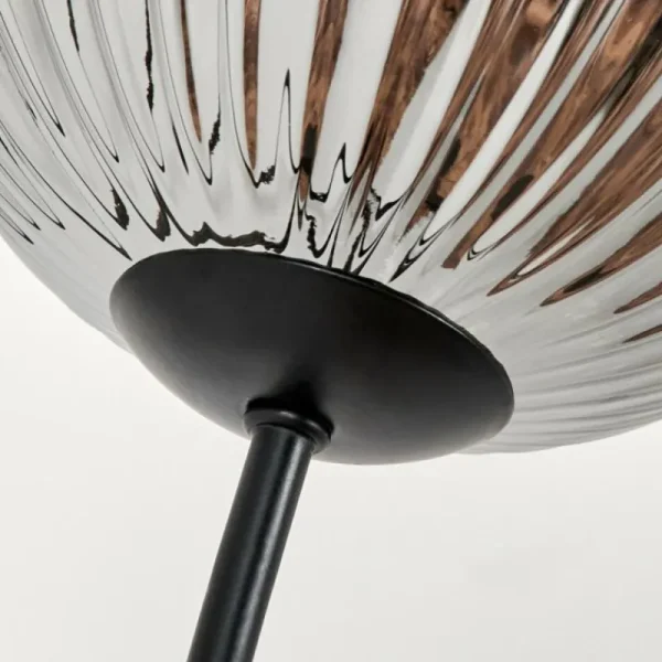 hofstein Lampadaire - Verre 15 cm Bernado Fumé, 3 lumières* Lampes Modernes
