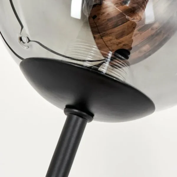 hofstein Lampadaire - Verre 10 cm Bernado Clair, Fumé, 6 lumières* Lampes Modernes