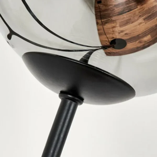 hofstein Lampadaire - Verre 12 cm Bernado Clair, Fumé, 6 lumières* Lampes Modernes