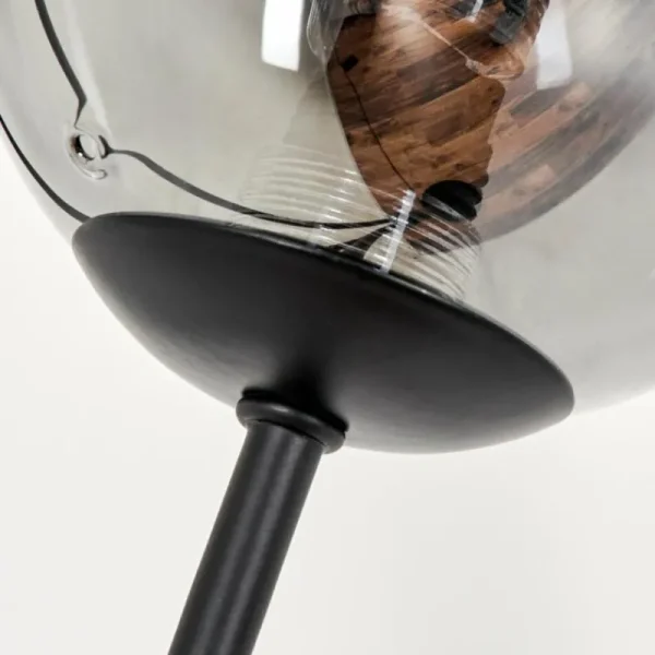 hofstein Lampadaire - Verre 10 cm Bernado Clair, Fumé, 3 lumières* Lampes Modernes