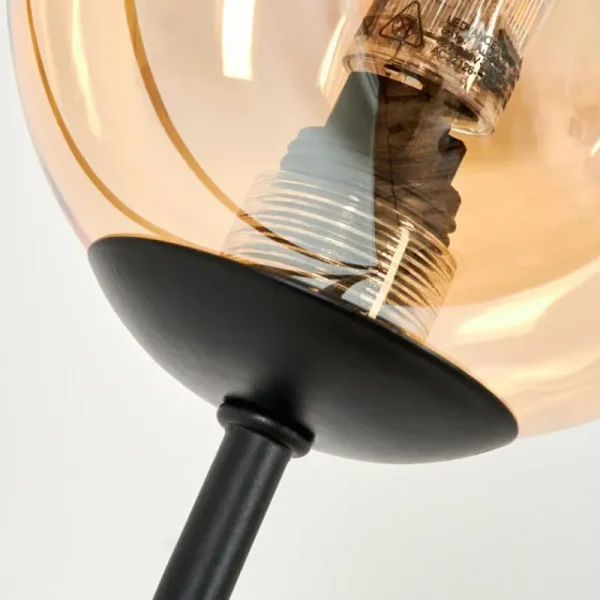 hofstein Lampadaire - Verre 10 cm Bernado Ambre, 3 lumières* Lampes En Verre