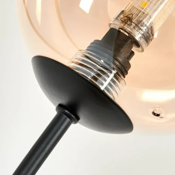hofstein Lampadaire - Verre 12 cm Bernado Ambre, 6 lumières* Lampes En Verre