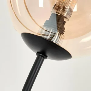 hofstein Lampadaire - Verre 12 cm Bernado Ambre, Clair, 5 lumières* Lampes En Verre