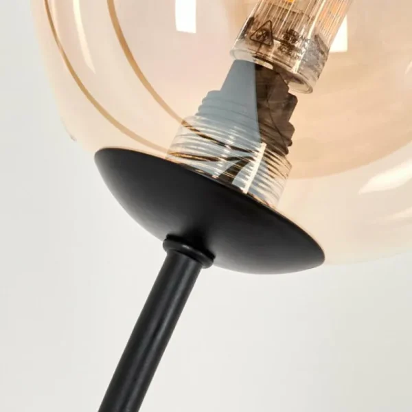 hofstein Lampadaire - Verre 12 cm Bernado Ambre, Clair, 5 lumières* Lampes En Verre