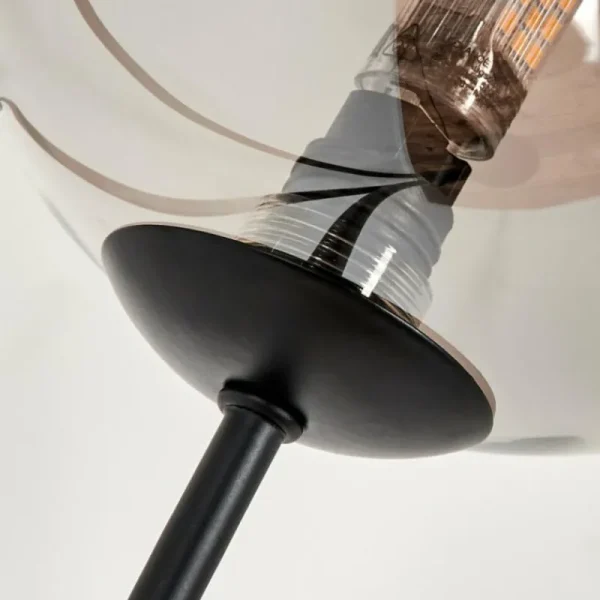 hofstein Lampadaire - Verre 15 cm Bernado Fumé, 3 lumières* Lampes Modernes