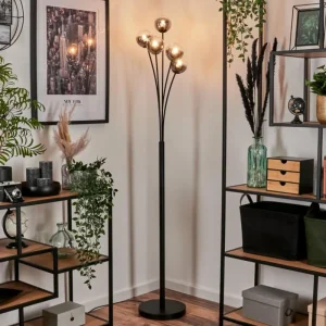 hofstein Lampadaire - Verre 10 cm Bernado Clair, Fumé, 5 lumières* Lampes Modernes