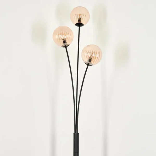 hofstein Lampadaire - Verre 12 cm Bernado Ambre, 3 lumières* Lampes Modernes