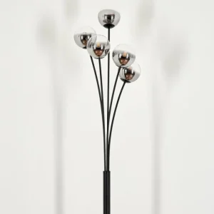 hofstein Lampadaire - Verre 10 cm Bernado Clair, Fumé, 5 lumières* Lampes Modernes