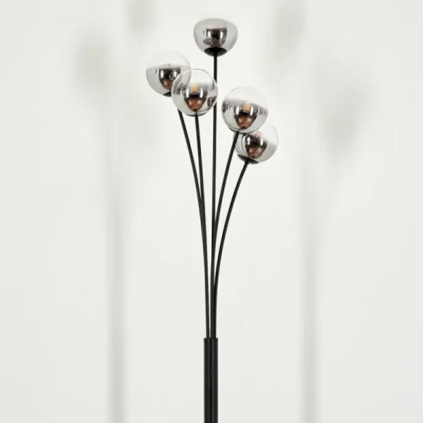 hofstein Lampadaire - Verre 10 cm Bernado Clair, Fumé, 5 lumières* Lampes Modernes