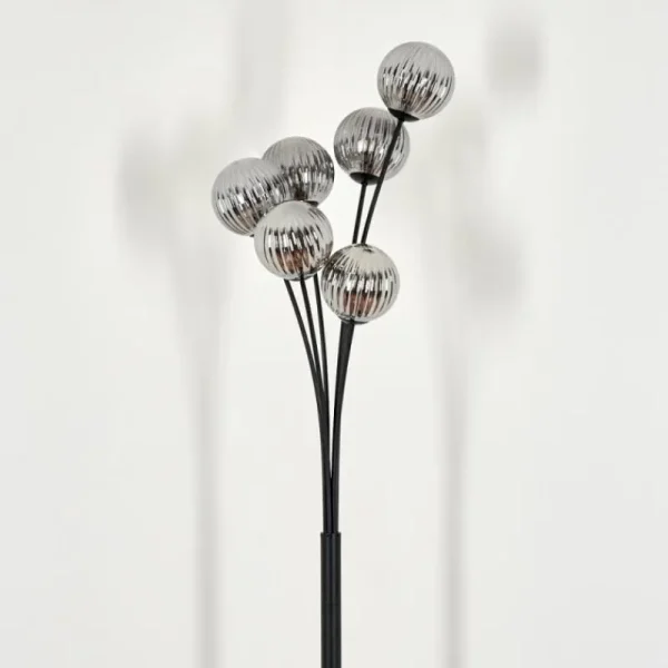 hofstein Lampadaire - Verre 12 cm Bernado Fumé, 6 lumières* Lampes Modernes
