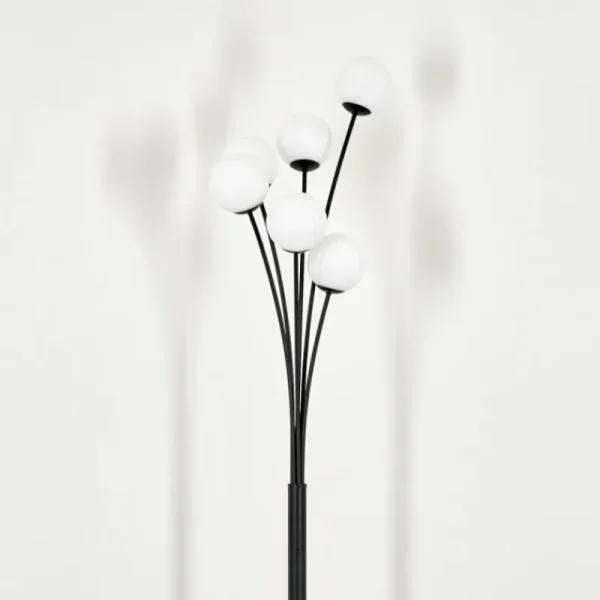 hofstein Lampadaire - Verre 10 cm Bernado Blanc, 6 lumières* Lampes Modernes