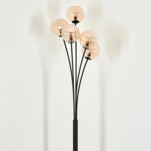 hofstein Lampadaire - Verre 12 cm Bernado Ambre, 5 lumières* Lampes Modernes