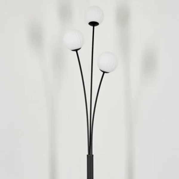 hofstein Lampadaire - Verre 10 cm Bernado Blanc, 3 lumières* Lampes Modernes