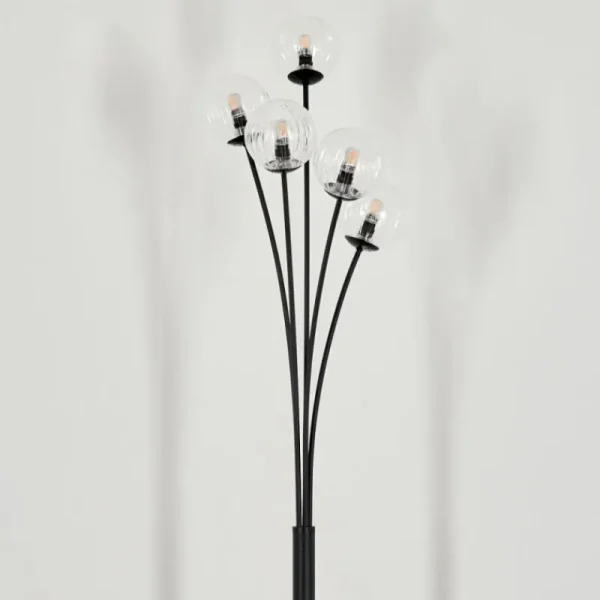 hofstein Lampadaire - Verre 10 cm Bernado Clair, 5 lumières* Lampes Modernes