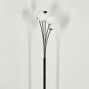 hofstein Lampadaire - Verre 12 cm Bernado Blanc, 5 lumières* Lampes Modernes