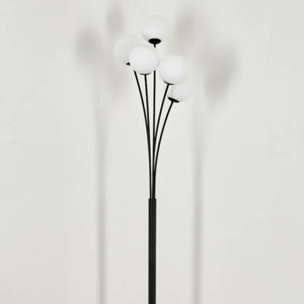 hofstein Lampadaire - Verre 12 cm Bernado Blanc, 5 lumières* Lampes Modernes