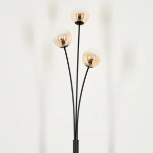 hofstein Lampadaire - Verre 10 cm Bernado Ambre, 3 lumières* Lampes En Verre
