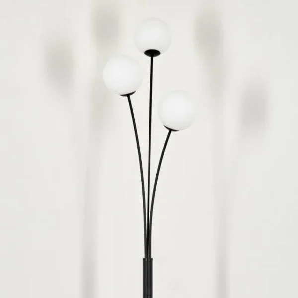 hofstein Lampadaire - Verre 12 cm Bernado Blanc, 3 lumières* Lampes En Verre