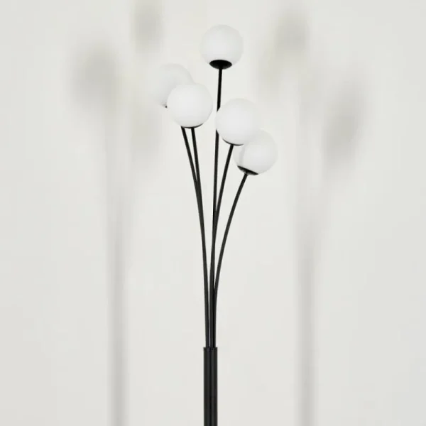 hofstein Lampadaire - Verre 10 cm Bernado Blanc, 5 lumières* Lampes En Verre