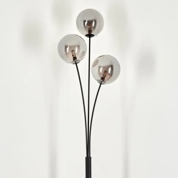 hofstein Lampadaire - Verre 15 cm Bernado Fumé, 3 lumières* Lampes Modernes