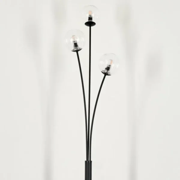 hofstein Lampadaire - Verre 10 cm Bernado Clair, 3 lumières* Lampes Modernes