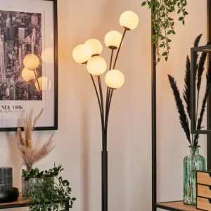 hofstein Lampadaire - Verre 10 cm Bernado Blanc, 6 lumières* Lampes Modernes