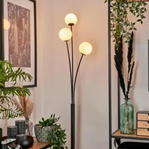 hofstein Lampadaire - Verre 10 cm Bernado Blanc, 3 lumières* Lampes Modernes