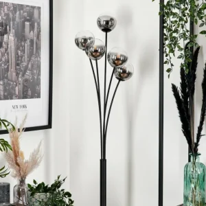 hofstein Lampadaire - Verre 10 cm Bernado Clair, Fumé, 5 lumières* Lampes Modernes