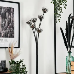 hofstein Lampadaire - Verre 10 cm Bernado Clair, Fumé, 6 lumières* Lampes Modernes