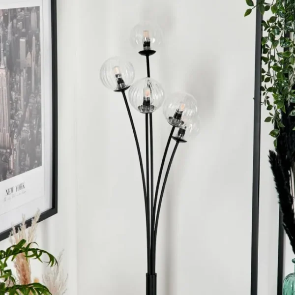 hofstein Lampadaire - Verre 10 cm Bernado Clair, 5 lumières* Lampes Modernes