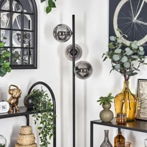 hofstein Lampadaire - Verre 15 cm Gastor Fumé, 3 lumières* Lampes Modernes
