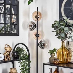hofstein Lampadaire - Verre 15 cm Gastor Ambre, Clair, Fumé, 4 lumières* Lampes Modernes