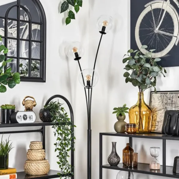 hofstein Lampadaire - Verre 15 cm Gastor Clair, 3 lumières* Lampes En Verre