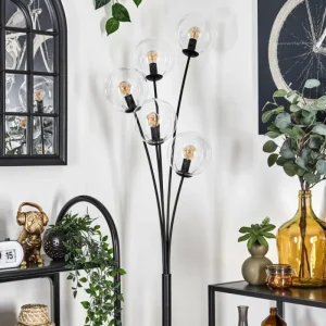 hofstein Lampadaire - Verre 15 cm Gastor Clair, 5 lumières* Lampes En Verre