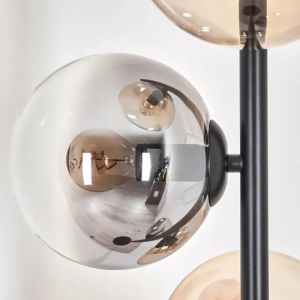 hofstein Lampadaire - Verre 15 cm Gastor Ambre, Clair, Fumé, 4 lumières* Lampes Modernes
