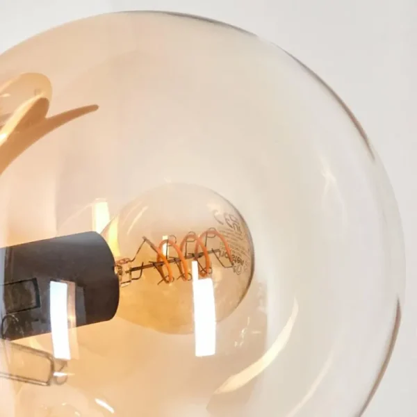 hofstein Lampadaire - Verre 15 cm Gastor Ambre, Clair, 3 lumières* Lampes En Verre