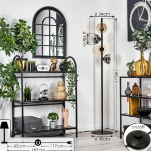 hofstein Lampadaire - Verre 15 cm Gastor Ambre, Clair, Fumé, 4 lumières* Lampes Modernes