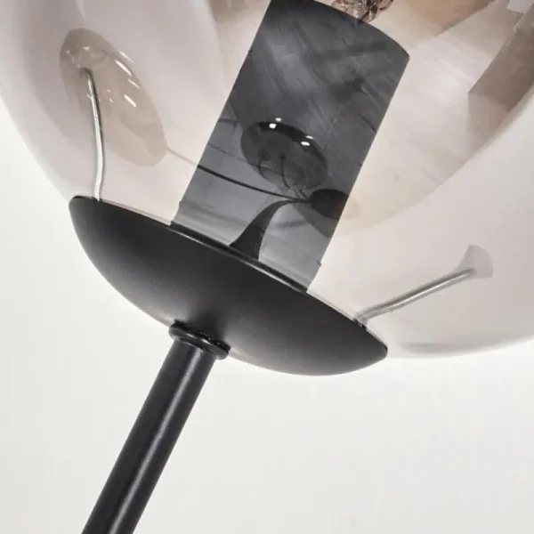 hofstein Lampadaire - Verre 15 cm Gastor Fumé, 3 lumières* Lampes Modernes