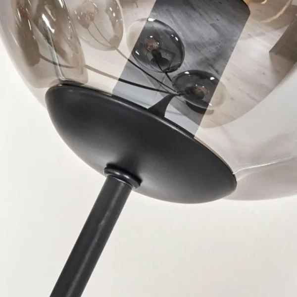 hofstein Lampadaire - Verre 15 cm Gastor Clair, Fumé, 5 lumières* Lampes Modernes