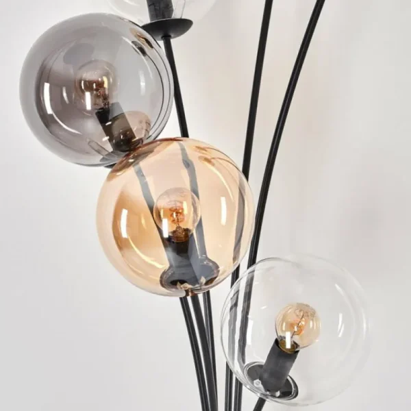 hofstein Lampadaire - Verre 15 cm Gastor Ambre, Clair, Fumé, 6 lumières* Lampes Modernes
