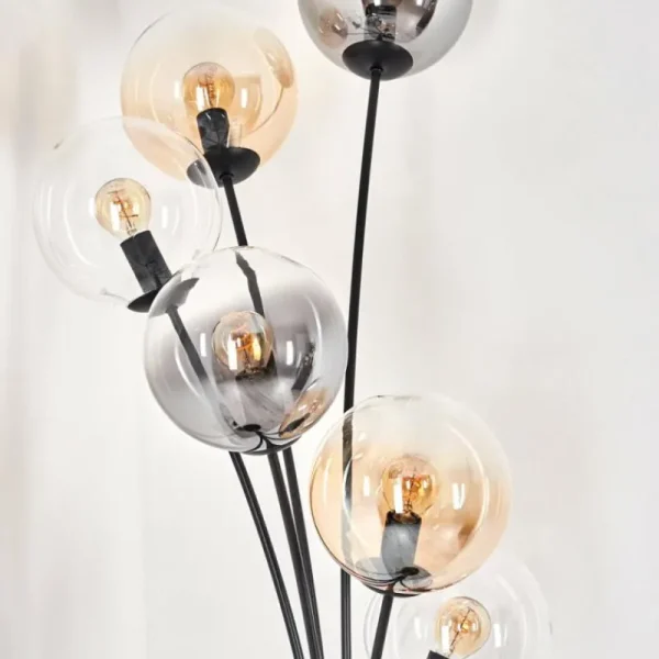 hofstein Lampadaire - Verre 15 cm Gastor Ambre, Clair, Fumé, 6 lumières* Lampes Modernes