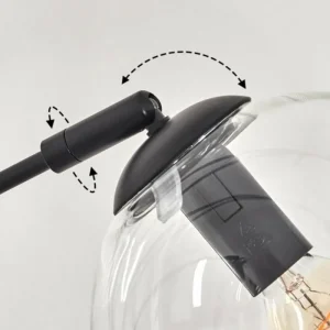 hofstein Lampadaire - Verre 15 cm Gastor Clair, 5 lumières* Lampes En Verre