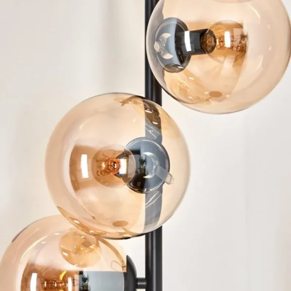 hofstein Lampadaire - Verre 15 cm Gastor Ambre, 6 lumières* Lampes En Verre