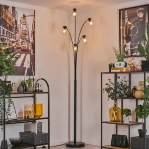 hofstein Lampadaire - Verre 15 cm Gastor Clair, 5 lumières* Lampes En Verre