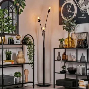 hofstein Lampadaire - Verre 15 cm Gastor Clair, 3 lumières* Lampes En Verre