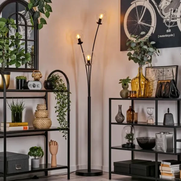 hofstein Lampadaire - Verre 15 cm Gastor Clair, 3 lumières* Lampes En Verre