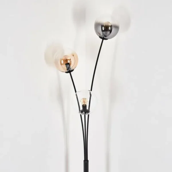 hofstein Lampadaire - Verre 15 cm Gastor Ambre, Clair, Fumé, 3 lumières* Lampes Modernes