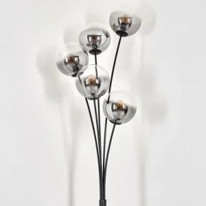 hofstein Lampadaire - Verre 15 cm Gastor Clair, Fumé, 5 lumières* Lampes Modernes