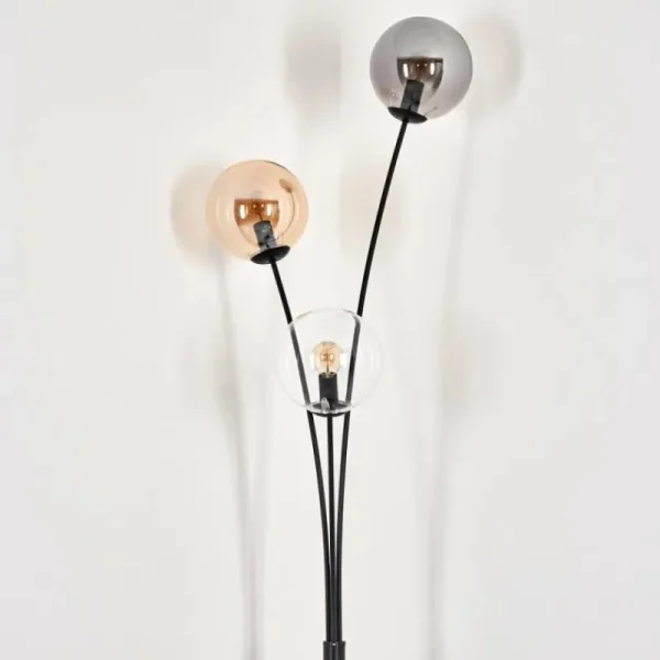 hofstein Lampadaire - Verre 15 cm Gastor Ambre, Clair, Fumé, 3 lumières* Lampes Modernes