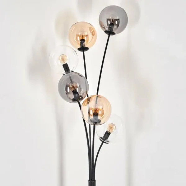hofstein Lampadaire - Verre 15 cm Gastor Ambre, Clair, Fumé, 6 lumières* Lampes Modernes